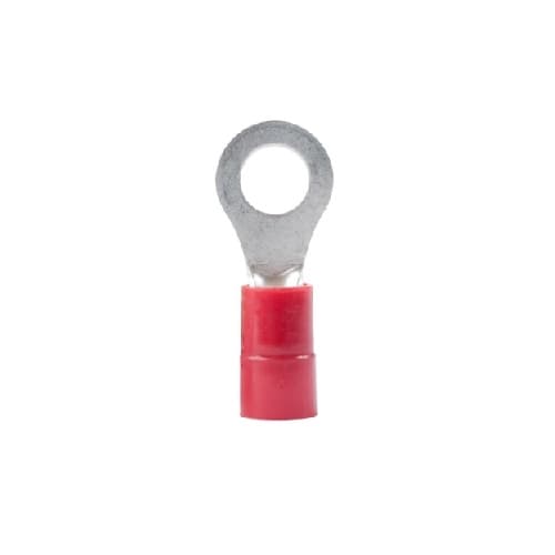 22-18 AWG 8-10 Stud Ring Terminal, Red