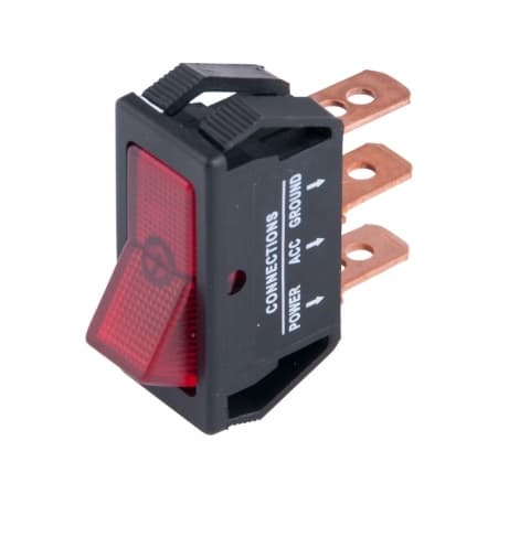 20 Amp 12V Illuminated Red Glow Rocker Switch
