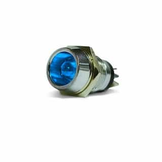 12V Blue LED Chrome Indicator Lamp