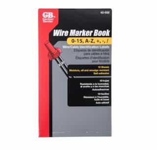 Gardner Bender 0-15 Wire Marker Book