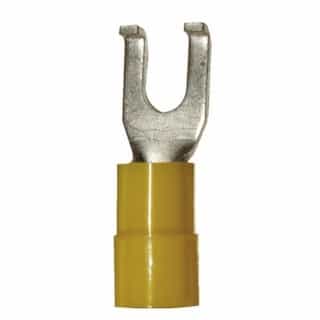 Solderless Non-Insulated Terminal Flanged Forks, 22-18 GA, 8 Stud Size