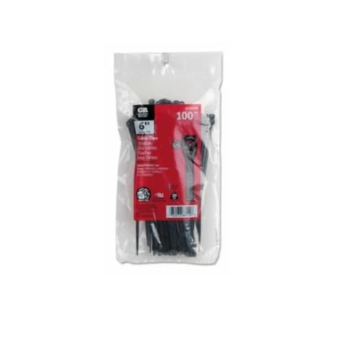 5-in Standard Cable Ties, 45 lb, Black