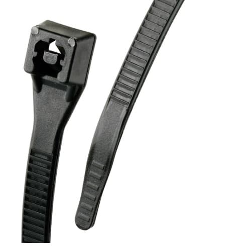 8-in Xtreme Cable Ties, 50lb, Black