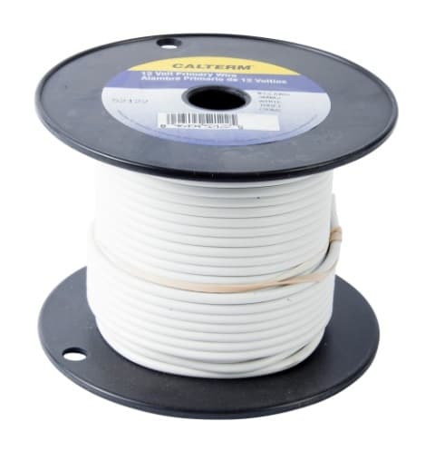 100 FT #10 AWG White Primary Copper Wire 
