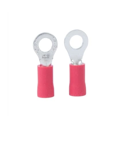 Calterm #22-18 AWG Red Ring Terminals, Stud Size #8