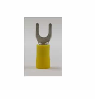 #12-10 AWG Yellow Spade Terminals, Stud Size #10