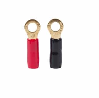 Calterm 1/4" Stud Red & Black Gold-Tech Ring Terminals 