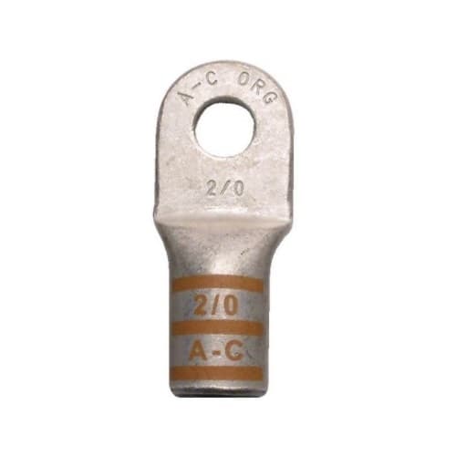 Copper Power Lug, Extreme Duty, 2 AWG, 1/4-in Stud