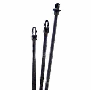 FTZ Industries 7.9-in Push Mount Cable Tie, 50 lb Tensile, UV Black, 100 Pack