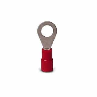 22-16 AWG 4-6 Stud Ring Terminal, Red, 7 Pack