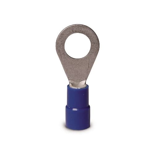 16-14 AWG 4-6 Stud Ring Terminal, Blue, 7 Pack