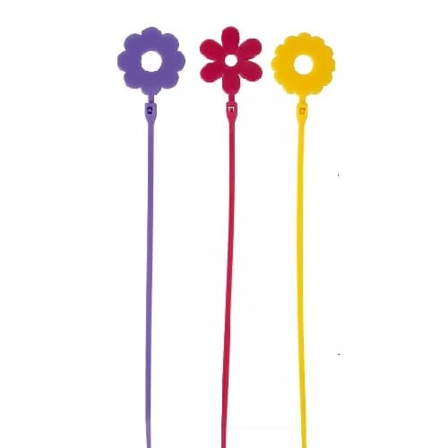 Flowers Novelty Cable Ties, Assorted Colors