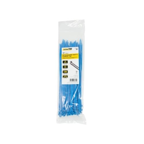 11-in Heavy Duty Cable Ties, 50lb, Blue