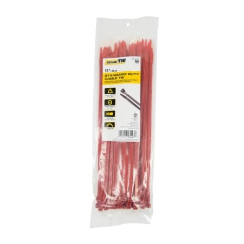 11-in Cable Ties, 50lb, Red