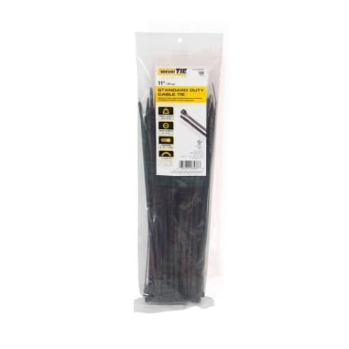 11-in Cable Ties, 50lb, Black