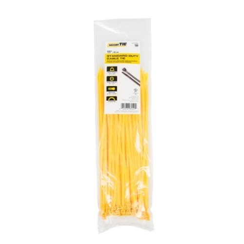 11-in Cable Ties, 50lb, Yellow