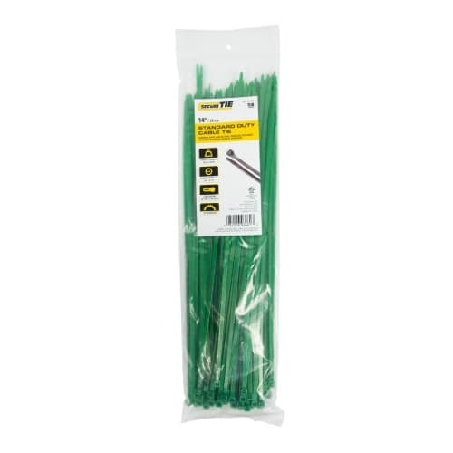 14-in Cable Ties, 50lb, Green
