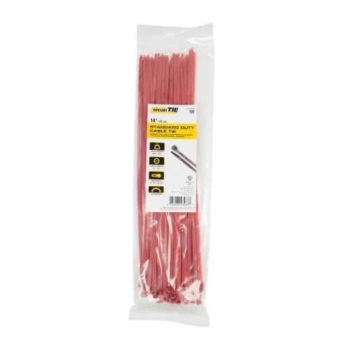 14-in Cable Ties, 50lb, Red