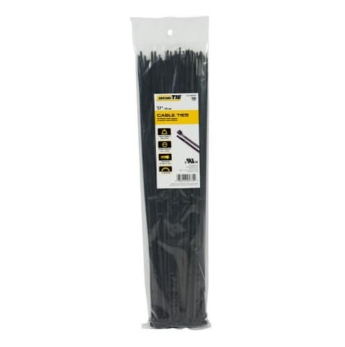 17-in Cable Ties, 50lb, Black