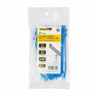 4-in Ultra Light Duty Cable Ties, 18lb, Blue