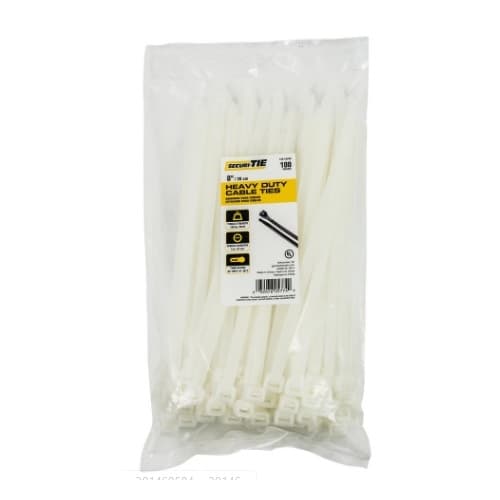 8-in Heavy Duty Cable Ties, 120lb, Natural