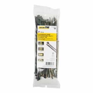8-in Cable Ties, 50lb, Camo