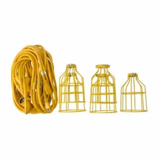 Bergen 50 ft 15 Amp Temporary 12/3 AWG Work Lights w/ Metal Cages