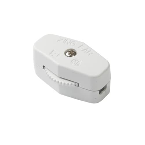 6 Amp SPST Heavy Duty Cord Switch, White