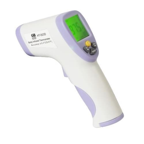 Infrared Non-Contact Body Thermometer w/ Back-lit Display, White