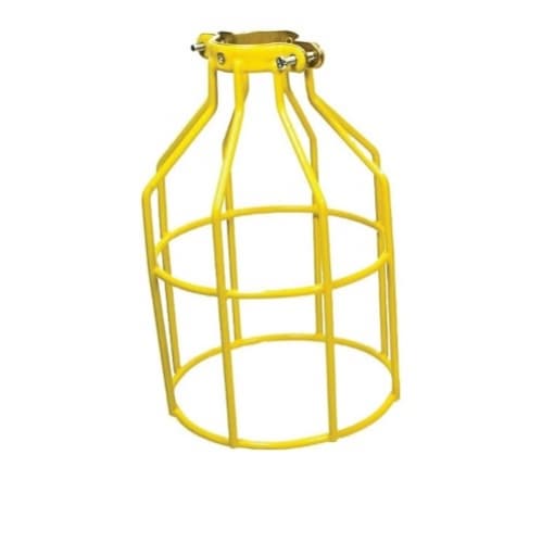 Yellow Metal Bulb Cage with Vinyl Coating