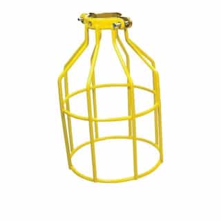 Yellow Metal Bulb Cage with Vinyl Coating
