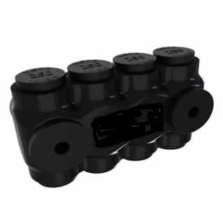 FTZ Industries Insulated Multi-Tap Connector, 2 Ports, 250-6 kcmil, Mountable, Black