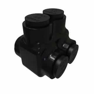 FTZ Industries Insulated Multi-Tap Connector, Dual Sided, 2 Ports, 350-6 kcmil, Black