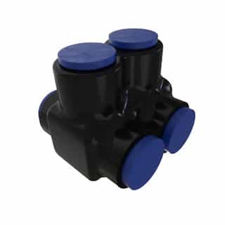 FTZ Industries Insulated Multi-Tap Connector, 2 Ports, 350-6 kcmil, Flexible, BK/BL