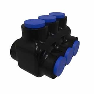 FTZ Industries Insulated Multi-Tap Connector, 3 Ports, 250-6 kcmil, Flexible, BK/BL