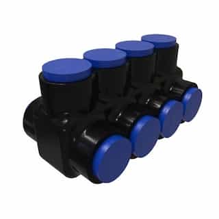 FTZ Industries Insulated Multi-Tap Connector, 4 Ports, 250-6 kcmil, Flexible, BK/BL
