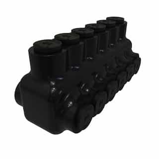 FTZ Industries Insulated Multi-Tap Connector, Dual Sided, 6 Ports, 4-14 AWG, Black
