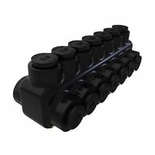 FTZ Industries Insulated Multi-Tap Connector, Dual Sided, 7 Ports, 1/0-14 AWG, Black