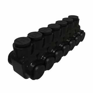 FTZ Industries Insulated Multi-Tap Connector, Dual Sided, 7 Ports, 3/0-6 AWG, Black