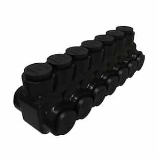 FTZ Industries Insulated Multi-Tap Connector, Dual Sided, 7 Ports, 350-6 kcmil, Black