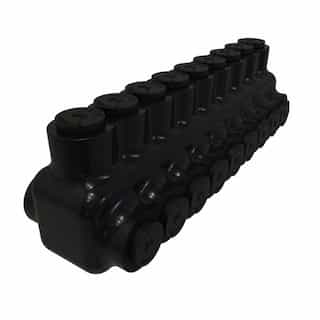 Insulated Multi-Tap Connector, Dual Sided, 9 Ports, 4-14 AWG, Black