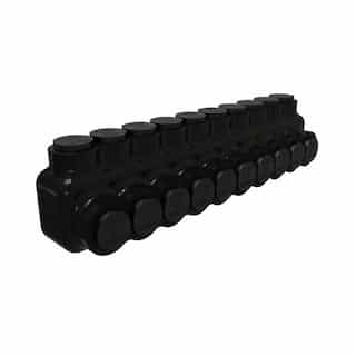 Insulated Multi-Tap Connector, Single Sided, 10 Port, 250-6 kcmil, BK