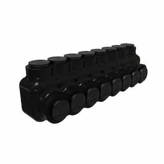 Insulated Multi-Tap Connector, Single Sided, 8 Port, 3/0-6 AWG, Black