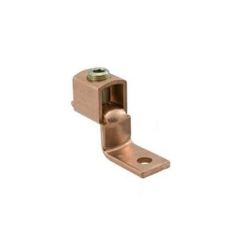 Copper Mechanical Lug, Bent, 3/8-in, 3/0-4 AWG