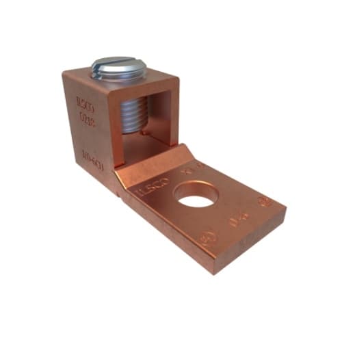 FTZ Industries Copper Mechanical Lug, 1/4-in Bolt, 1/0-6 AWG