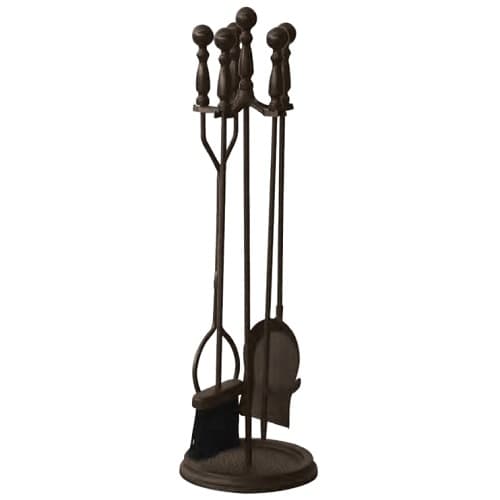 UniFlame 30-in 5pc Bronze Finish Fireset with Ball Handles