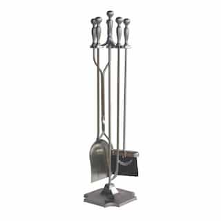 UniFlame 31-in 5pc Satin Pewter Finish Fireset w/ Ball Handles