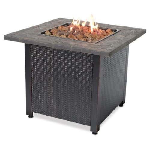 30-in Outdoor Gas Fire Pit w/ Resin Mantel, Liquid Propane