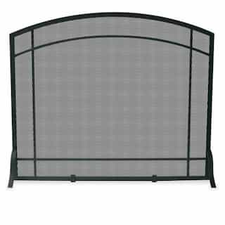 Fireplace Screen, Mission Design, Wrought Iron, 1-Panel, Black