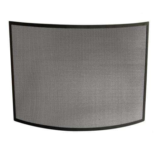 UniFlame Fireplace Screen, Curved, Wrought Iron, 1-Panel, Black